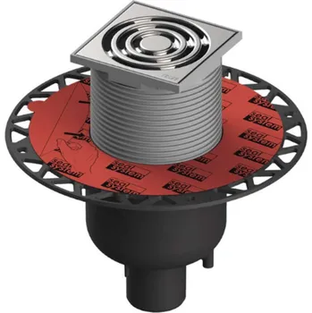 Odvodňovací žlab Tece Odtokové kanálky - Podlahová vpusť přímá 10x10 cm, nerez/plast 3601300