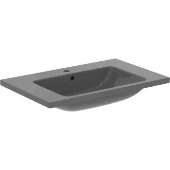 Ideal Standard i.Life B - Umyvadlo nábytkové 81x51 cm, s přepadem, otvor pro baterii, lesklá šedá T460458