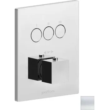 Vodovodní baterie Paffoni Compact Box - Termostatická baterie pod omítku, pro 3 spotřebiče, matná bílá CPT519BO