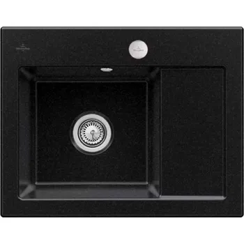 Villeroy & Boch Subway 45 - Keramický dřez 65x51 cm, excentrické ovládání, CeramicPlus, chromit 331202J0