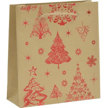 Dárková taška Šperky4U Vánoční dárková taška - červený motiv - KR0372-R