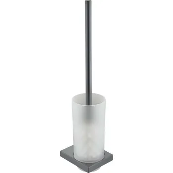 WC štětka Keuco Edition 11 - WC štětka s držákem, matné sklo/černý chrom kartáčovaný 11164139000