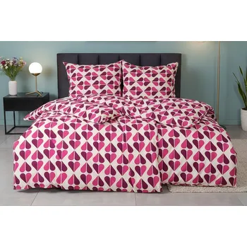 Povlečení Povlečení z mikrovlákna s bavlněným efektem ORLEKA malinové