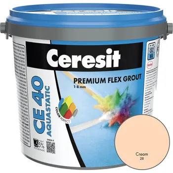Spárovací hmota Ceresit CE 40 AQUASTATIC PREMIUM FLEX FUGA 28 Cream 5kg, KS.05344