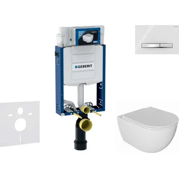 WC sada Geberit Kombifix - Set předstěnové instalace, klozetu Oudee a sedátka softclose, tlačítko Sigma50, chrom/alpská bílá SANI15CA3123