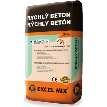 Průmyslové lepidlo Excel Mix RYCHLÝ BETON - Speciální rychletvrdnoucí cementová hmota 2-50mm 12,5kg, KS.81058
