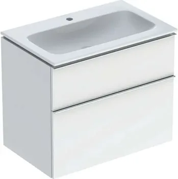Koupelnový nábytek Geberit iCon - Skříňka s umyvadlem, 75x63x48 cm, KeraTect, lesklá bílá 502.332.01.2