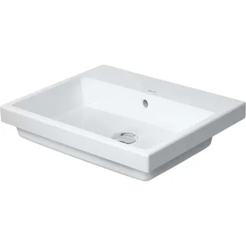 Umyvadlo Duravit Vero Air - Umyvadlo vestavné 55x46 cm, s přepadem, bez otvoru pro baterii, bílá 0383550060