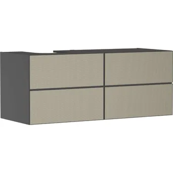 Koupelnový nábytek Hansgrohe Xevolos E - Umyvadlová skříňka 137x56x55 cm, 4 zásuvky, matná šedá/bronz 54238390