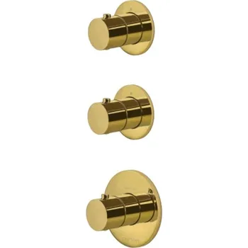 Vodovodní baterie Paffoni Modular Box - Termostatická baterie pod omítku, pro 2 spotřebiče, zlatá MDE018HG