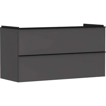 Koupelnový nábytek Hansgrohe Xelu Q - Umyvadlová skříňka, 63x118x50 cm, 2 zásuvky, matná šedá/matná černá 54036670