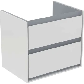 Nábytek Ideal Standard Connect Air - Umyvadlová skříňka 58x41x52 cm, lesklý bílý/matný světle šedý lak E1605KN