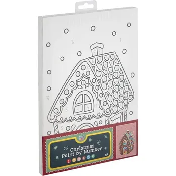 Malování na plátno podle čísel, 30x20 cm, perníková chaloupka