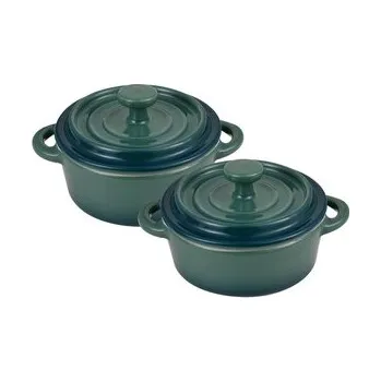 Nádobí BERGNER Zapékací miska s poklicí kamenina EXCALIBUR sada 2 ks zelená BG-13366-GR