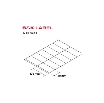 Samolepící etiketa Etikety S&K 12ks na A4, 100 ks