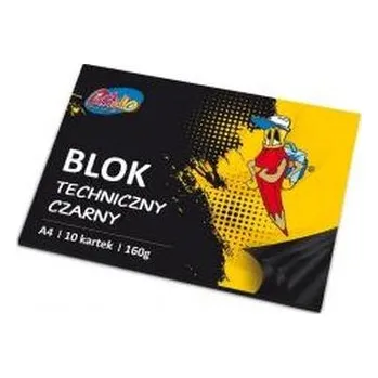 Blok techniczny A4 160g 10 kartek czarny