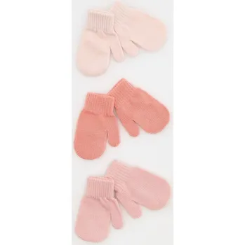 Dětská móda Reserved - Rukavice 3 pack - růžová - 933CK-30X - 933CK-30X-1Y3-2