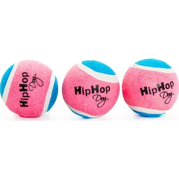 Hračka pro psa HipHop Dog Tenisový míček svítící ve tmě 5 cm 3 ks neonový mix barev