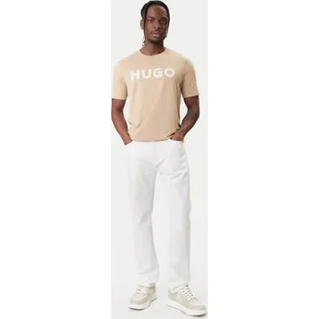 Pánská móda HUGO T-Shirt Dulivio 50467556 Béžová Regular Fit XS