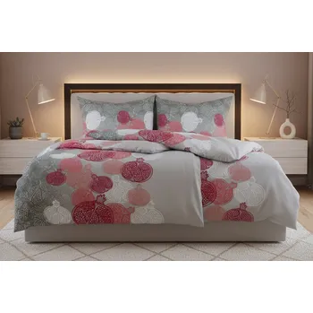 Povlečení Zimní Bavlněné povlečení BASIC NARA šedé