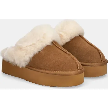 Dámské pantofle Semišové papuče Answear.LAB AW25.19.cd hnědá 82J, EUR 38