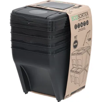 Venkovní odpadkový koš ECOsorter stohovatelný koš pro třídění odpadu 25l 4 x 25 l