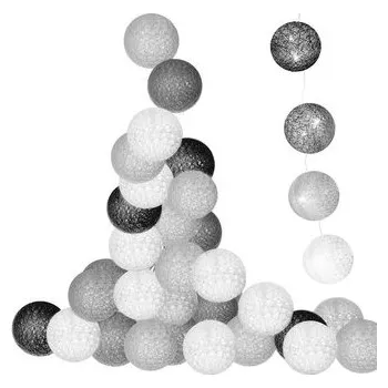 Vánoční dekorace LED světelný řetěz Koule 6,5cm - 5,5m 20LED teplá bílá