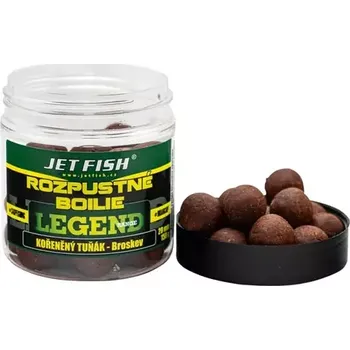 Boilies Jet Fish Rozpustné boilie Legend Kořeněný tuňák + Broskev 250ml 20mm (000104)
