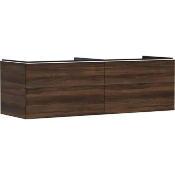 Koupelnový nábytek Hansgrohe Xelu Q - Umyvadlová skříňka, 50x156x55 cm, 2 zásuvky, tmavý ořech/matná bílá 54073700