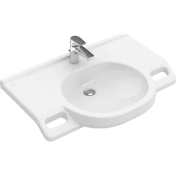 Villeroy & Boch ViCare - Umyvadlo Vita 80x55 cm, bez přepadu, otvor pro baterii, CeramicPlus, alpská bílá 412081R1