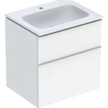 Geberit iCon - Skříňka s umyvadlem, 60x48x63 cm, 2 zásuvky, KeraTect, lesklá bílá 502.331.01.1