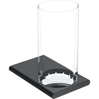 Držák na kartáček Keuco Edition 400 - Pohárek na kartáčky a pastu s držákem, černý chrom kartáčovaný 11550139000