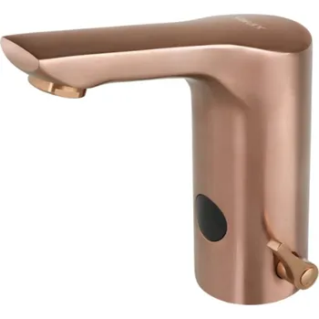Sanela Senzorové baterie - Elektronická umyvadlová baterie, síťové napájení, růžové matné zlato SLU 76FX