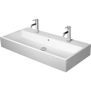Duravit Vero Air - Dvojumyvadlo 100x47 cm, s přepadem, s otvory pro baterie, bílá 2350100024