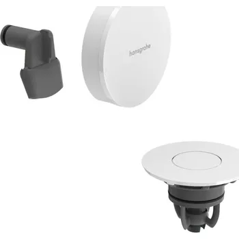 Sifon Hansgrohe Exafill - Vrchní sada k vanové odtokové a přepadové soupravě s napouštěním, Push-Open, lesklá bílá/matná bílá 58119700