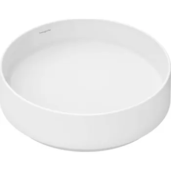 Umyvadlo Hansgrohe Xuniva Evo S - Umyvadlo na desku, průměr 40 cm, bez přepadu, bez otvoru pro baterii, matná bílá 60323700