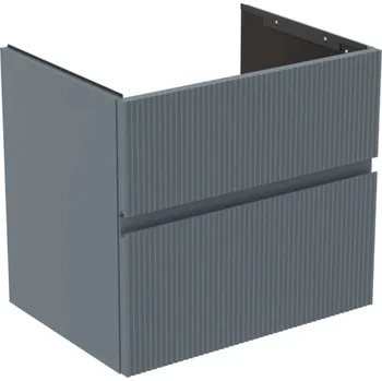 Nábytek Ideal Standard Finesse - Umyvadlová skříňka, 60x44x55 cm, 2 zásuvky, Ribbed Matt ashblue E3386UQ