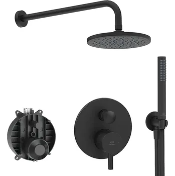 Sprchový set Ideal Standard CeraLine - Sprchový set s baterií pod omítku, s tělesem, průměr 20 cm, matná černá BD192XG