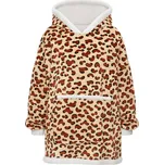 Televizní deka s kapucí a rukávy leopard
