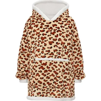 Televizní deka s kapucí a rukávy leopard