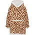 Televizní deka s kapucí + rukávy 100 cm leopard