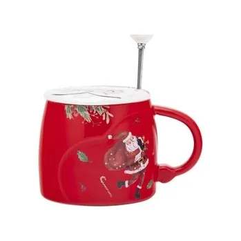 KUBEK Z POKRYWKĄ W KSZTAŁCIE GŁOWY MIKOŁAJA NBC 400 ML I ŁYŻECZKĄ