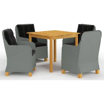 Zahradní sestava vidaXL 5dílný zahradní jídelní set světle šedý [3067758] Barva: světle šedá