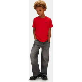 Pánské tričko Calvin Klein Jeans T-Shirt Minimal Logo IB0IB02608 Červená Regular Fit 12Y