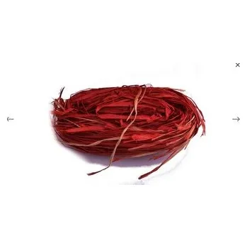 Stuha Přírodní lýko - provázek červený, 20g