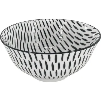 Polévková mísa by inspire BLACKLINE Miska 570 ml bílá/černé čárky