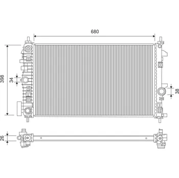 Chladič motoru Chladič, chlazení motoru VALEO 701370