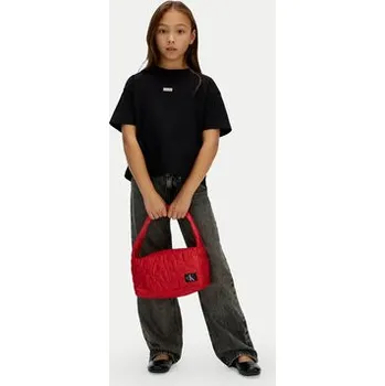 Pánská móda Calvin Klein Jeans T-Shirt Folded Logo IG0IG03063 Černá Regular Fit 10Y