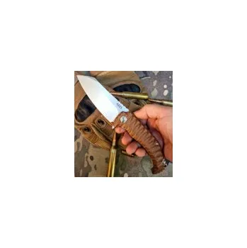 Kuchyňský nůž Radim Dachs zavírací nůž ARES - linerlock, axiální ložiska hnědý - stonewash N690