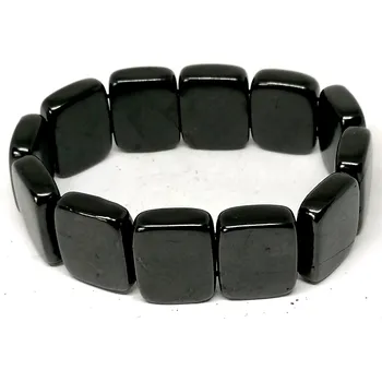 Náramek Luxusní šungitový náramek z obdélníčků – ochranný kámen z Karélie (NOVINKA)